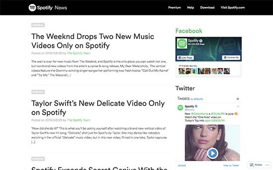 WordPress VIP wird von Spotify verwendet